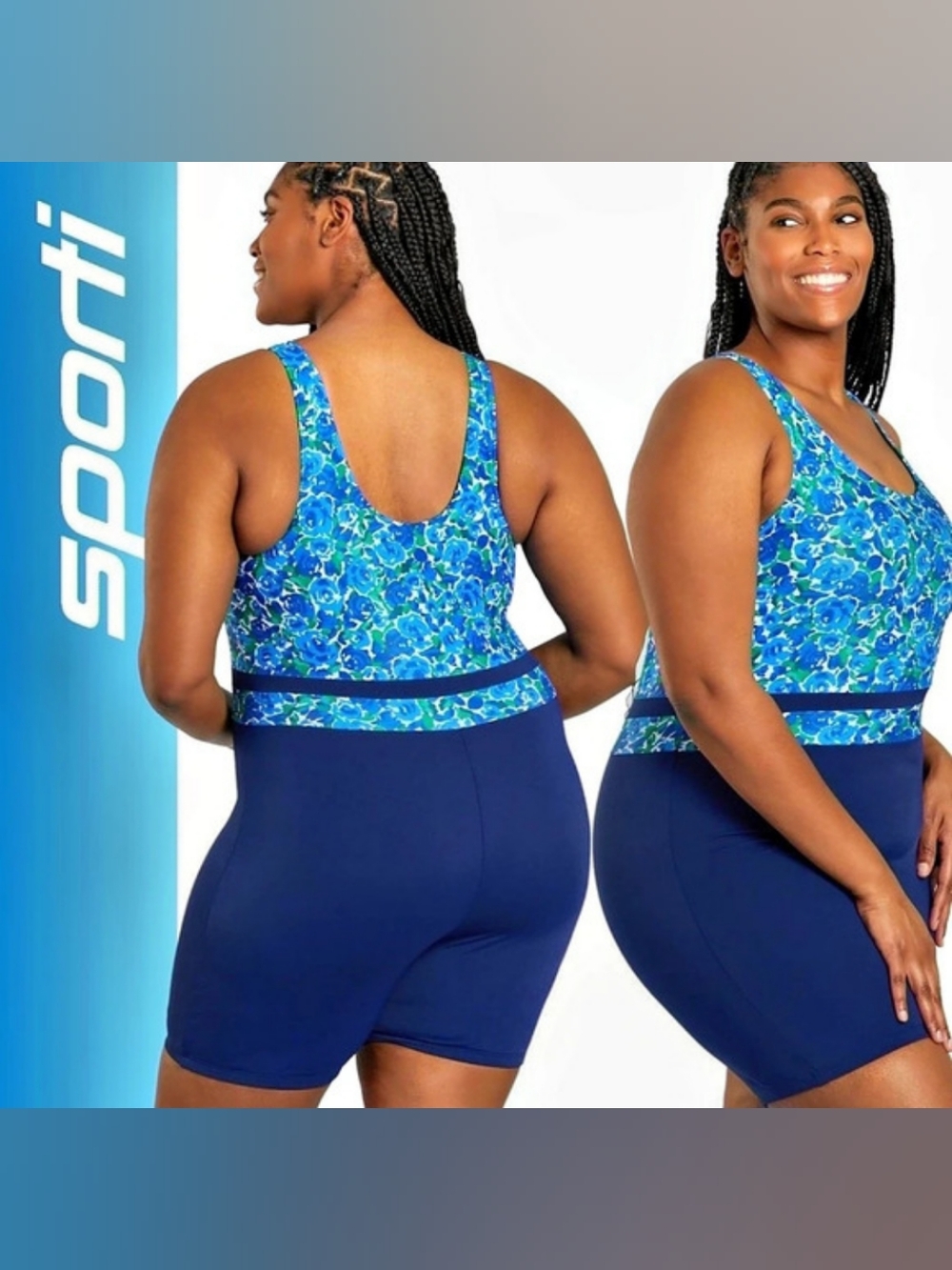 Sporti Hydrolast Spring Garden Chlorine Resistant Scoop Back Unitard One Piece